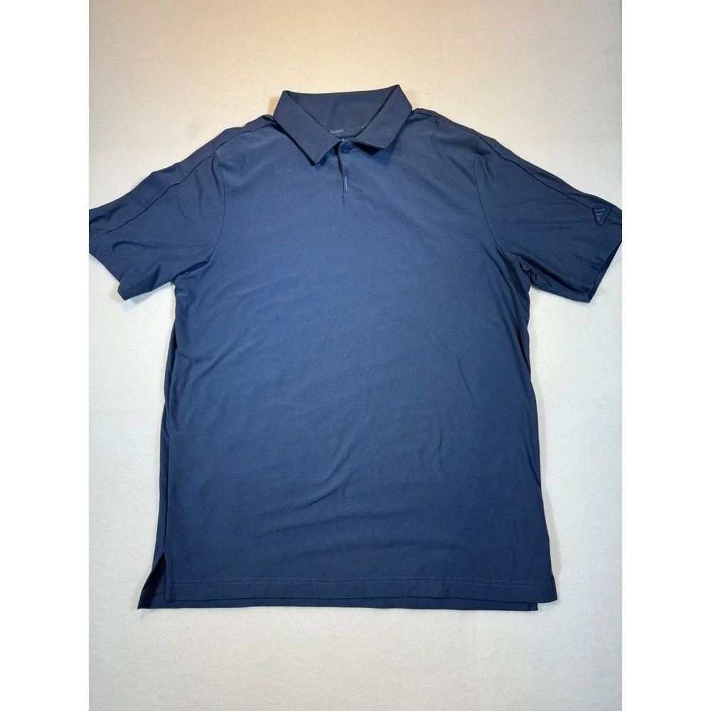 Adidas Mens Primegreen Polo Shirt Medium Navy Blue Short Sleeve Golf